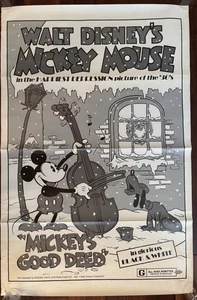 "Póster de la película Mickey Mouse Mickey's Good Deed original vintage relanzamiento 41"" 27""" - Imagen 1 de 10
