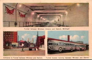 TUNNEL zwischen WINDSOR, Ontario Kanada und Detroit, MI Mehrfachansicht Postkarte - Bild 1 von 2