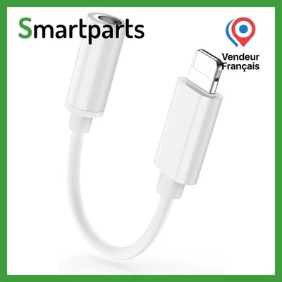 Adaptateur pour iPhone vers Jack 3.5mm Audio pour iPhone X 8 8+ 7+ Blanc BLUETOO - Photo 1/3