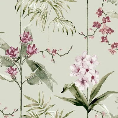 Fresco Babylon Sage Floral Paste The Paper Wallpaper 118642 - Image 1 of 4
