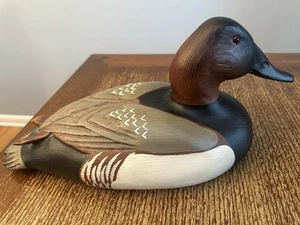 RARE DUCKS UNLIMITED TOM TABER SIGNED CANVASBACK DUCK DECOY ENCORE COLLECTION - Picture 1 of 13