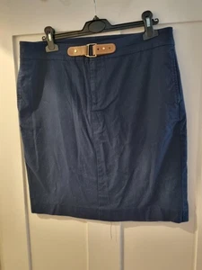 Ralph Lauren Bleistiftrock mit Gürtel & Taschen UK 10 in Navy - Bild 1 von 9