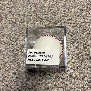 Dom Demeter Autographed Baseball & Case, Phillies - Picture 1 of 7
