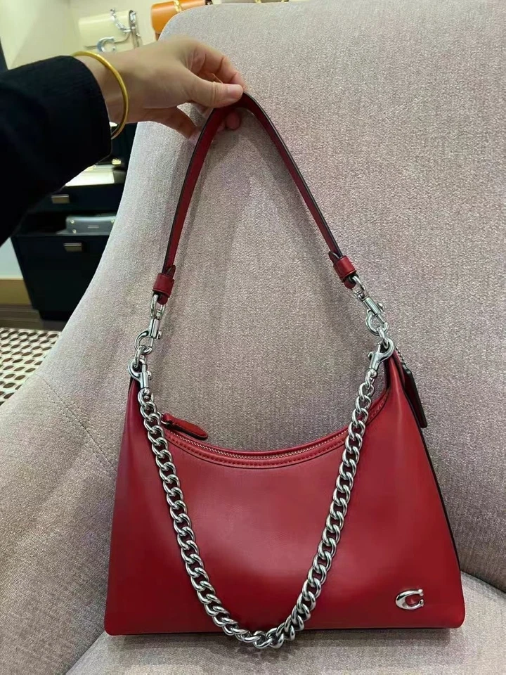 Coach 1941 CW640 Juliet 25 Glove Tanned Leather Shoulder Bag Chalk