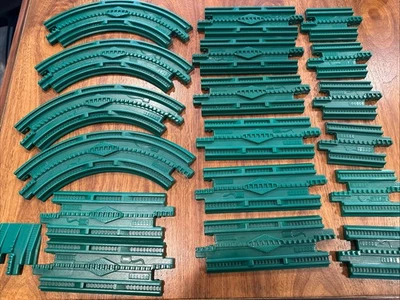 Fisher Price GeoTrax EXPANSION Green Track SET 19pc USA Seller - Image 1 of 4