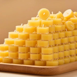 150Pcs Candele Tealight di Cera d'Api, Candele da Tè di Cera d'Api Pura al 100% | Estendi 4 Ore... - Foto 1 di 7