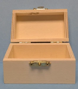 Scatola in legno non rifinita artigianale con cerniera 4 x 2 x 2 pollici - Foto 1 di 2