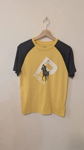 Polo Ralph Lauren Yellow and Navy Large Logo T-shirt Boys Size Large 14-16 - Picture 1 of 7