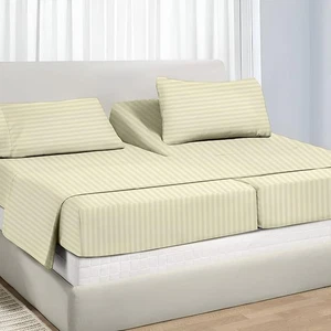 Adjustable Split King Sheet Set for Sleep Number Beds, Premium 100% Long Stap... - Picture 1 of 8