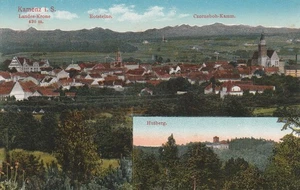 Alte AK Kamenz Stadtansicht mit Blick zur Landeskrone, Rotsteine, Czorneboh - Bild 1 von 2