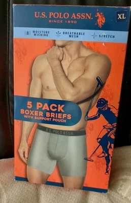 США POLO ASSN 5-упаковка боксера трусы мешок мужской эластичной XL серый синий черный красный новый  - Изображение 1 из 4