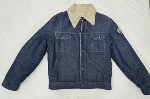 Jean Jacket Harley Davidson Shovelhead 74 Sears Outerwear 38Tall Biker Gear VTG - Picture 1 of 14