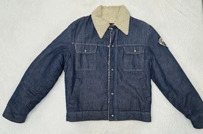 Jean Jacket Harley Davidson Shovelhead 74 Sears Outerwear 38Tall Biker Gear VTG - Image 1 of 4