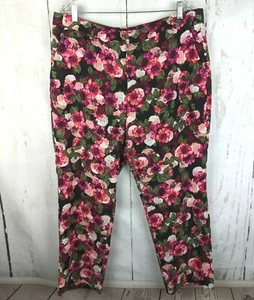 Pantalones para mujer BANANA REPUBLIC Floral Avery 16 Rosa Negro Mediana Ascensión Recortados - Imagen 1 de 7