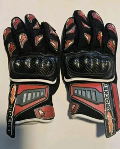 Joe Rocket Control Gloves Carbon Fiber Black Red Womens Small Motorcycle  - Picture 1 of 7