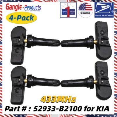 4x Sensor de monitoreo de presión de neumáticos TPMS para 15-17 KIA SEDONA SOUL EV 52933-B2100 Foto 1 de 4