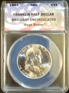 Conejito Franklin de plata medio dólar - ¡certificado ANACS con estuche! - Imagen 1 de 5