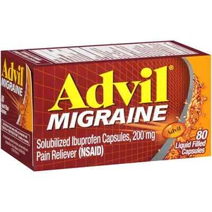 Advil Migraine Pain & Headache Reliever Ibuprofen 200 mg Liquid Capsules, 80 Ct - Picture 1 of 4