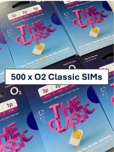 500 x O2 PAYG SIM CARDS BULK MOBILE PHONE NUMBER CHEAP WHOLESALE JOBLOT - Zdjęcie 1 z 1