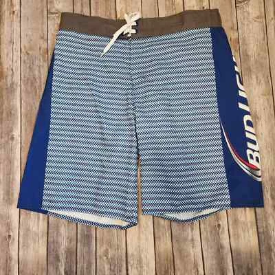 Bud Light NUEVO SIN ETIQUETAS Logo Lateral con Rayas Bañador Shorts Hombre Talla L Foto 1 de 4