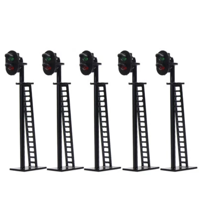 5pcs Model Railway 2-Light Block Signal Green/Red HO Scale 6cm 12V Led JTD03 - Image 1 of 4