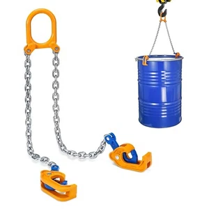 2000lbs Chain Drum Lifter 55 Gallon Plastic/Metal Barrel Hoist Moving Garge Shop - Picture 1 of 5