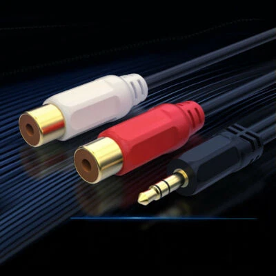 3.5mm AUX Stereo to 2 RCA Female Audio Y Cable Adapter Cord MP3 iPod - Image 1 of 2