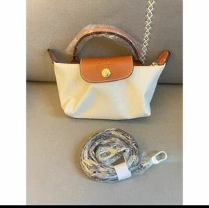 Bolso Longchamp Le Pliage XS Marfil Beige-Marrón 2 vías W:8 pulgadas productos Outlet sin usar - Imagen 1 de 7