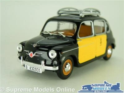 SOLIDO FIAT SEAT 800 TAXI CAR MODEL BLACK & YELLOW 1:43 SIZE EXAMPLE 500 600 T3 - Image 1 of 4