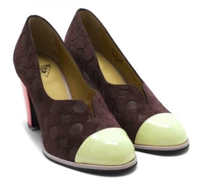 JOHN FLUEVOG SHOES ATTIC IRIS PUMP PURPLE MULTI SLIP ON HEELS 8.5 - Picture 1 of 12