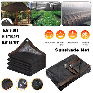 Mesh Sun Shade Net Tarp Screen Greenhouse Canopy Sunshade Cover Black 10/13/20FT