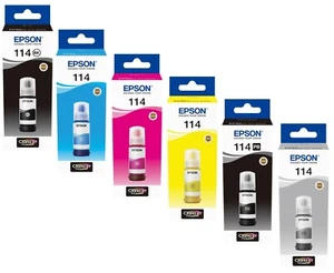 Genuine Epson 114 EcoTank ink bottle For Epson EcoTank ET-8500, ET-8550, LOT - Picture 1 of 20