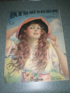 Vintage 1919 Noten Where The Blue Grass Grows Waterson, Berlin & Snyder Co.  - Bild 1 von 11