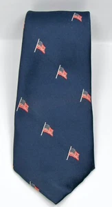 Vintage Custom Tie Necktie US American Flag Patriotic by Wm M Frazin Company - Picture 1 of 10