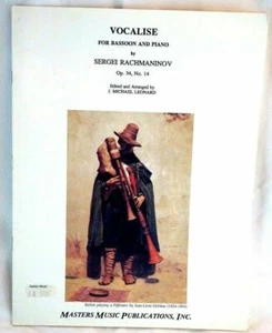 VOCALISE for BASSOON and PIANO Sheet Music Master Wind Series USA print - Picture 1 of 7