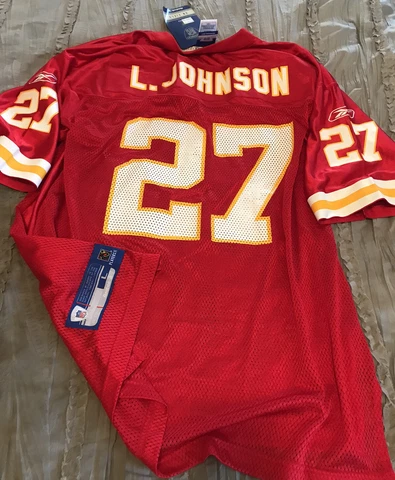 LARRY JOHNSON Kansas City CHIEFS Football REEBOK Replica LARGE Jersey NFL New Cover