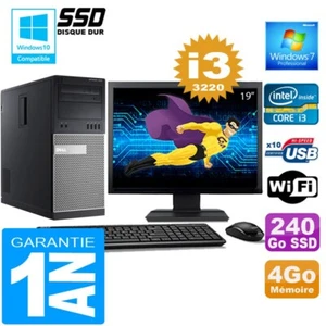 PC tour DELL 7010 Core I3-3220 RAM 4Go Scheibe 240 GB SSD Wifi W7 Bildschirm 19 - Bild 1 von 1