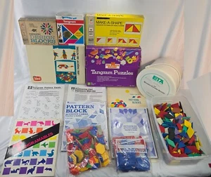 Pattern Block Parquetry Block Tangram Lot Books Blocks Pattern Cards Homeschool - Picture 1 of 19