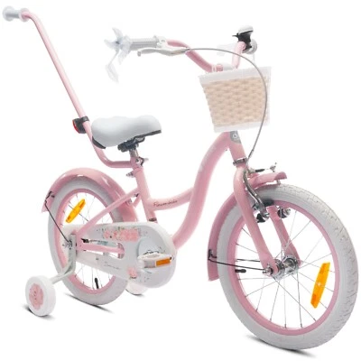 Kinderfahrrad 16 Zoll Mädchenfahrrad Kinderrad Fahrrad 4-6 Jahre Stützräder - Bild 1 von 4