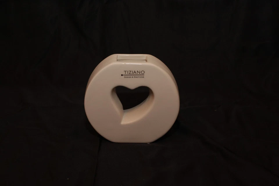 Tiziano Vase Herzform 14cm hoch, weiß glänzend - Bild 1 von 1
