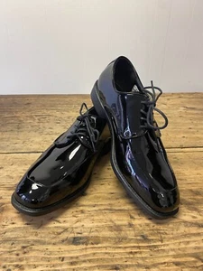 Men's Black Square Toe Tuxedo Shiny Formal Wedding Prom Business Lace up Shoes - Picture 1 of 7