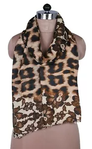 Brand New Leopard/Floral Print Women's/Ladies Spring/Summer Large Scarf - Picture 1 of 2