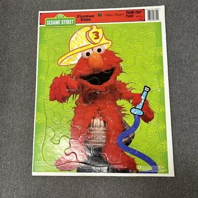 Golden Books Fireman Elmo 18 Piece Frame Tray Puzzle 1997 - Image 1 of 4