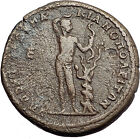 MACRINUS & DIADUMENIAN 217AD Marcianopolis APOLL BOGENSCHLANGE römische Münze i57902