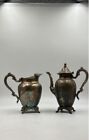 Antique Silver Plated Decorative Collectible Teapot And Pitcher Lot Of 2