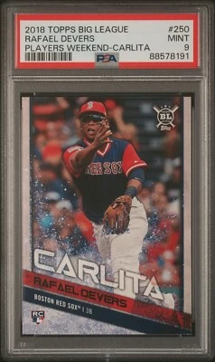 2018 Topps Big League Players Weekend Rafael Devers Carlita #250 RC PSA 9 SP - Image 1 of 2
