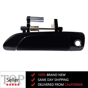 Exterior Door Handle For 2001-2005 Honda Civic Front Driver Sedan Smooth Black - Picture 1 of 9