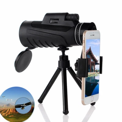 HD 100X80 Powerful Monocular Telescope BAK4 Tripod Smartphone Holder Binoculars - Image 1 of 4