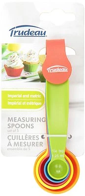 TRUDEAU MEASURING SPOONS MULTICOLOR SET OF 5 DISH SAFE  - Image 1 of 3