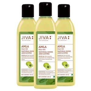 Jiva Ayurveda Amla Haaröl für Natürliche Und Glänzend Haar 120ml Jedem Pack 3 - Bild 1 von 8